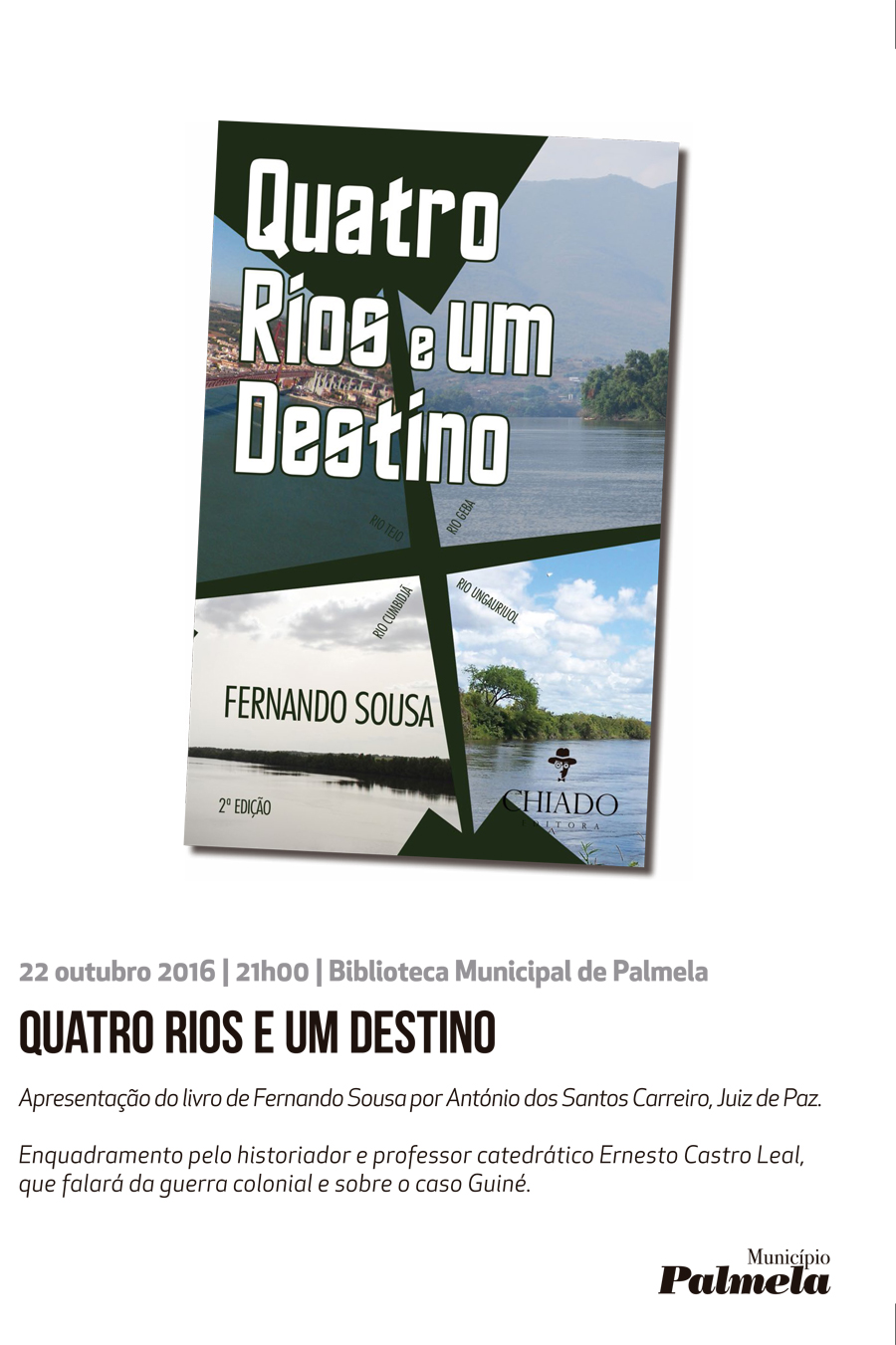 Fernando Sousa apresenta livro “Quatro rios e um destino” na Biblioteca Municipal de Palmela