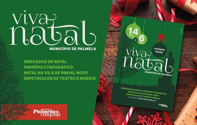 newsletter promocional sobre a iniciativa Viva o natal no concelho de palmela