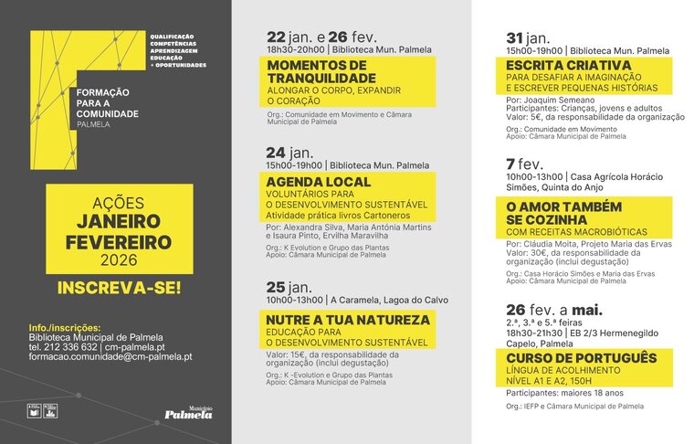 newsletter forma&ccedil;&atilde;o para a comunidade - a&ccedil;&otilde;es janeiro e fevereiro