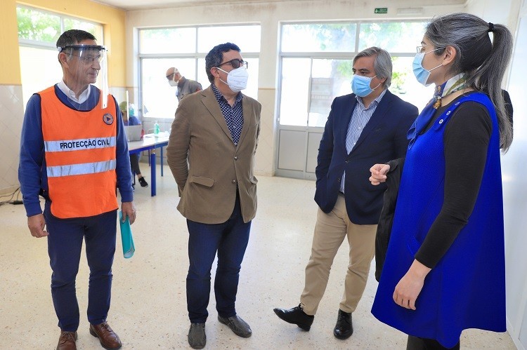Momento da visita ao Centro de Testes SARS-CoV-2 para Palmela, Setúbal e Sesimbra.