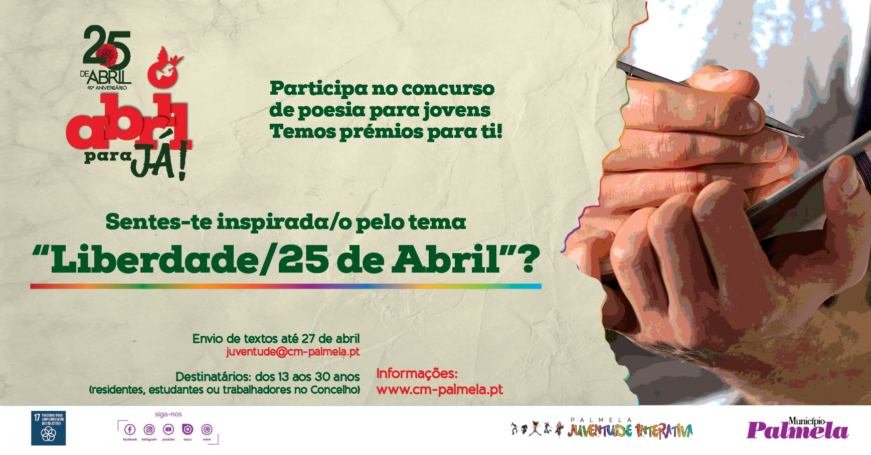 CONCURSO DE POESIA PARA JOVENS: Inspiração no tema "Liberdade"