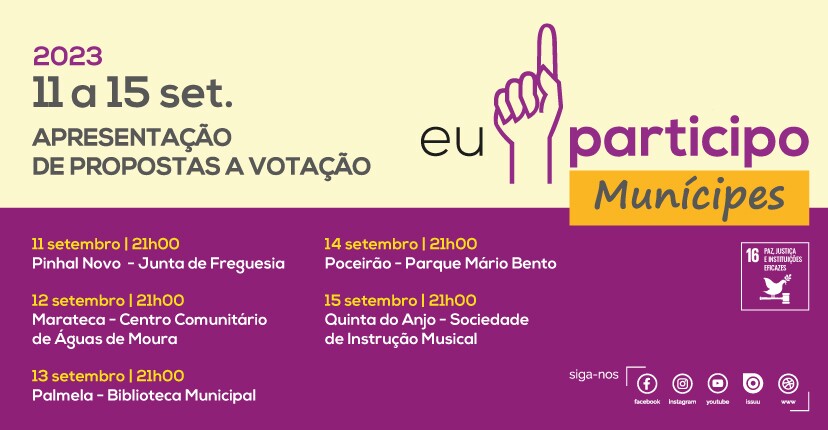 EU PARTICIPO MUNÍCIPES: Apresentação de Propostas a Votação