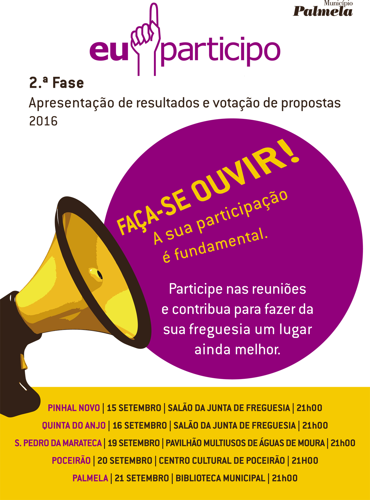 EU PARTICIPO - APRESENTAÇÃO DE RESULTADOS E APRESENTAÇÃO DE PROPOSTAS 2016