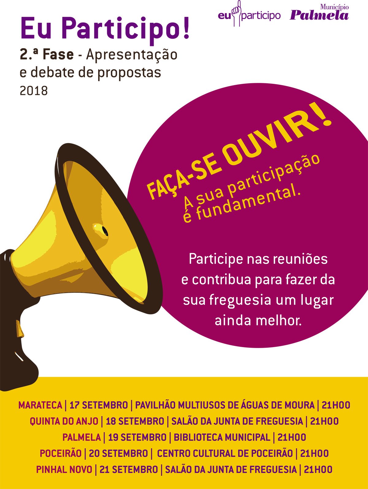 Eu Participo! Apresentação e debate de propostas 2018