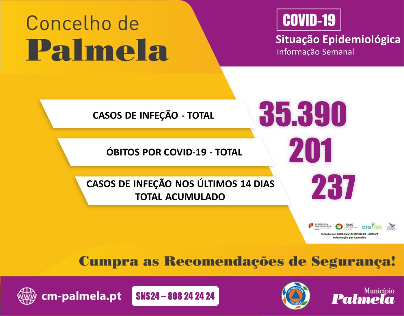 Palmela: Relatório Semanal COVID-19 