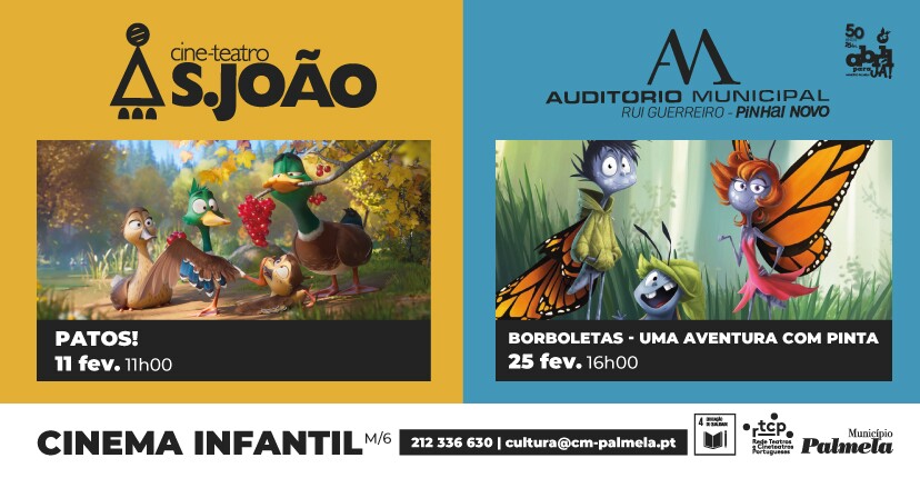 Em fevereiro há mais Cinema Infantil em Palmela e Pinhal Novo!