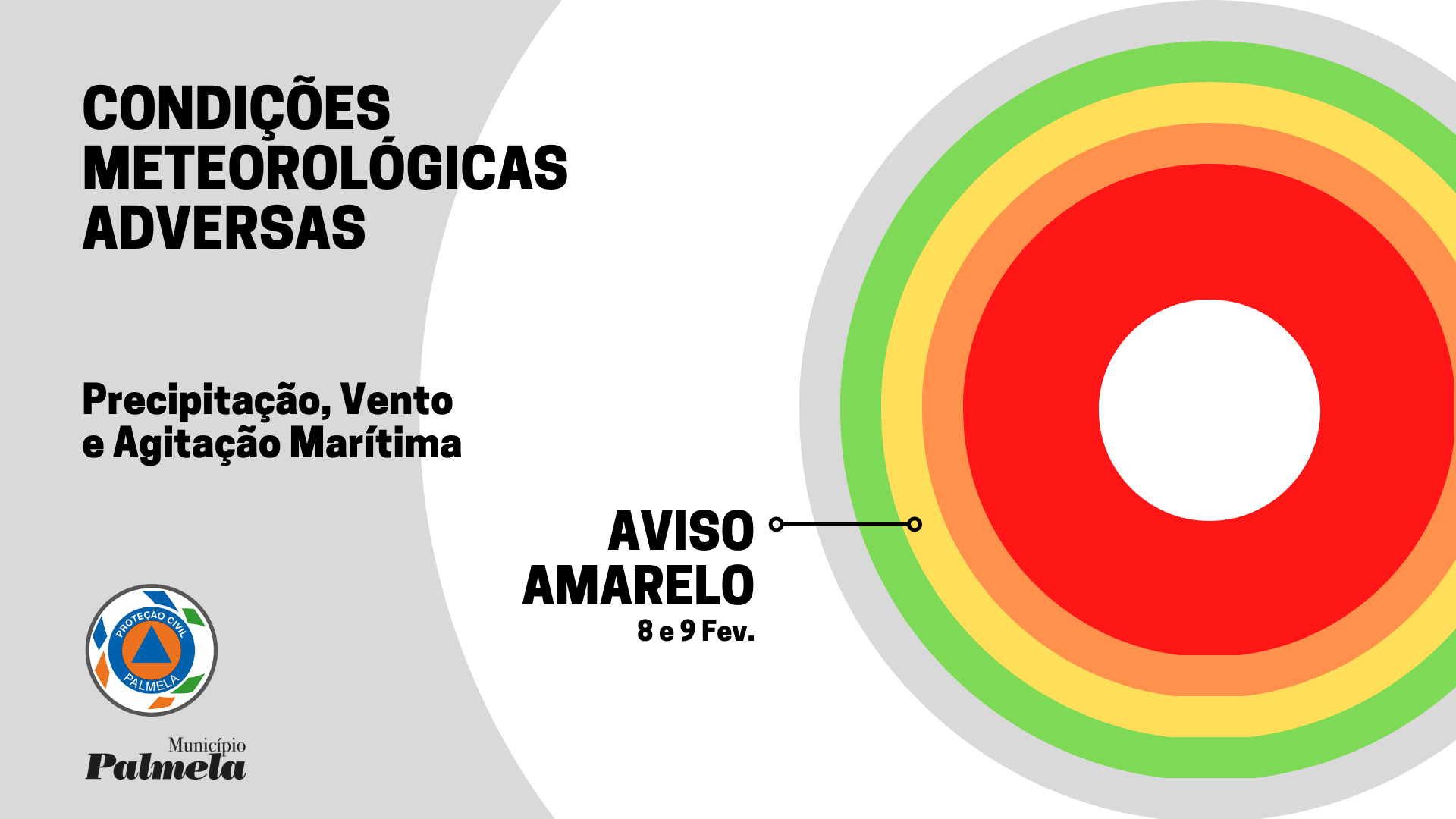 Alerta Amarelo – condições meteorológicas adversas: 8 e 9 de fevereiro
