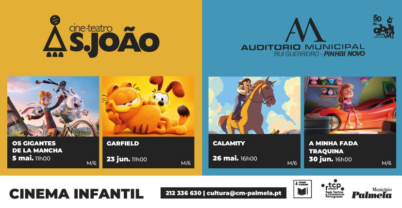 Maio/junho: junte a família e assista a Cinema Infantil em Palmela e Pinhal Novo!
