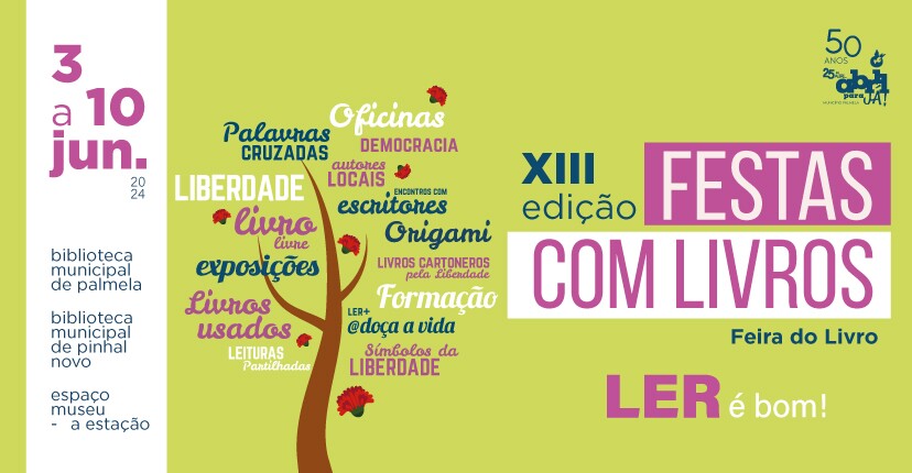 “Festas com Livros” em Pinhal Novo – participe de 3 a 10 de junho!