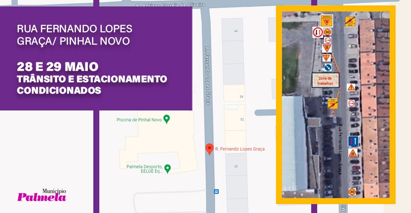 Pinhal Novo - obras condicionam trânsito e estacionamento 