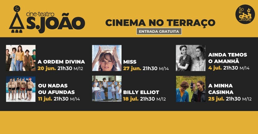 Em junho e julho há “Cinema no Terraço” do Cine-Teatro S. João!