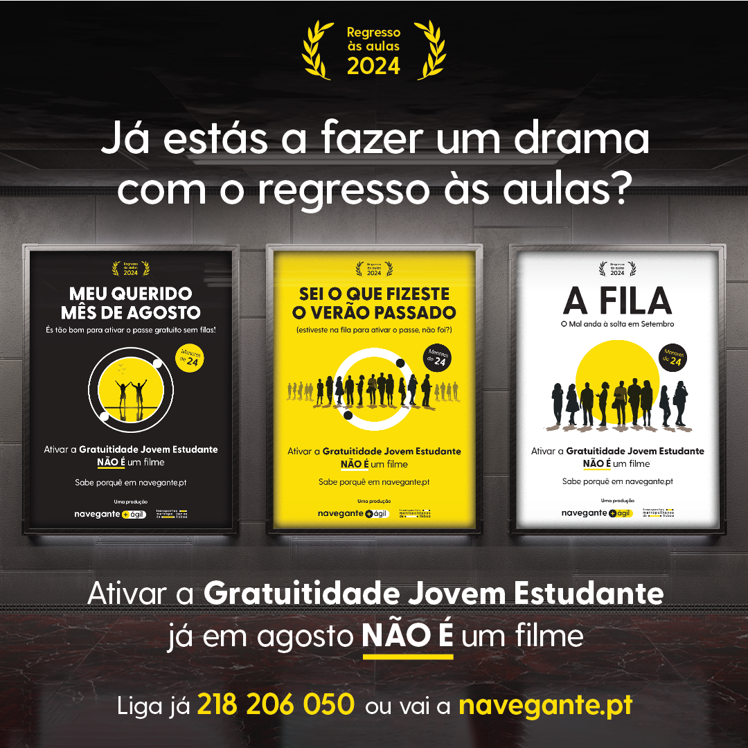 “Ativar a Gratuitidade Jovem Estudante não é um filme” - renova o teu passe na App navegante®!