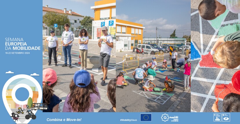 Crianças da EB Matos Fortuna pintam estrada e alertam para mobilidade sustentável
