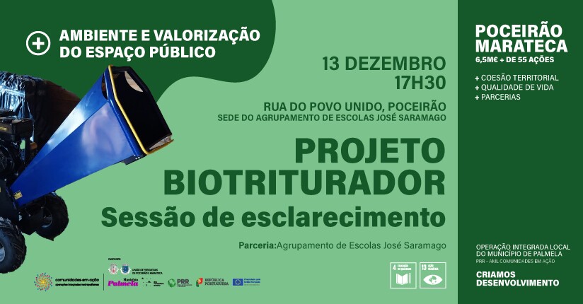 Projeto Biotriturador: Participe na sessão de esclarecimento! – 13 dez.