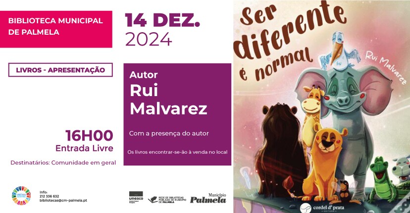 Rui Malvarez apresenta livro “Ser Diferente é Normal” em Palmela