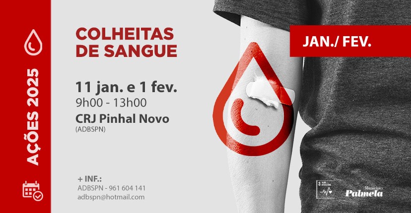 Seja solidário e participe nas primeiras colheitas de sangue do ano!