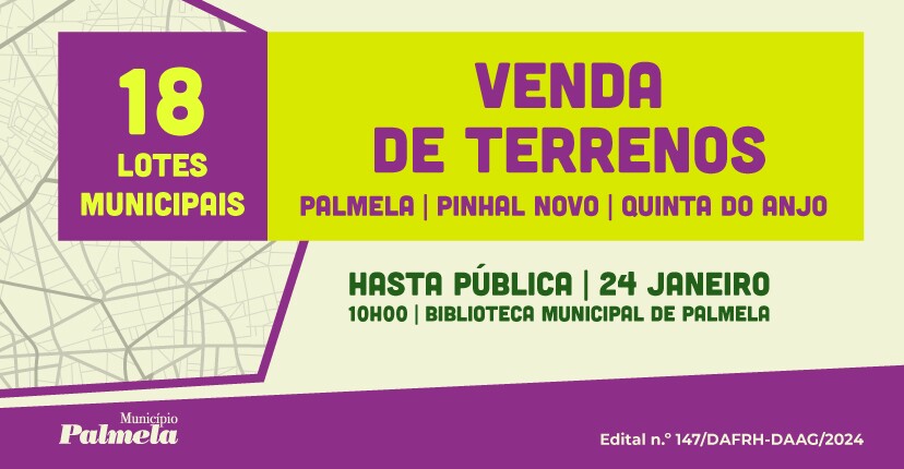 Hasta Pública para 18 terrenos – inscreva-se e participe a 24 de janeiro!