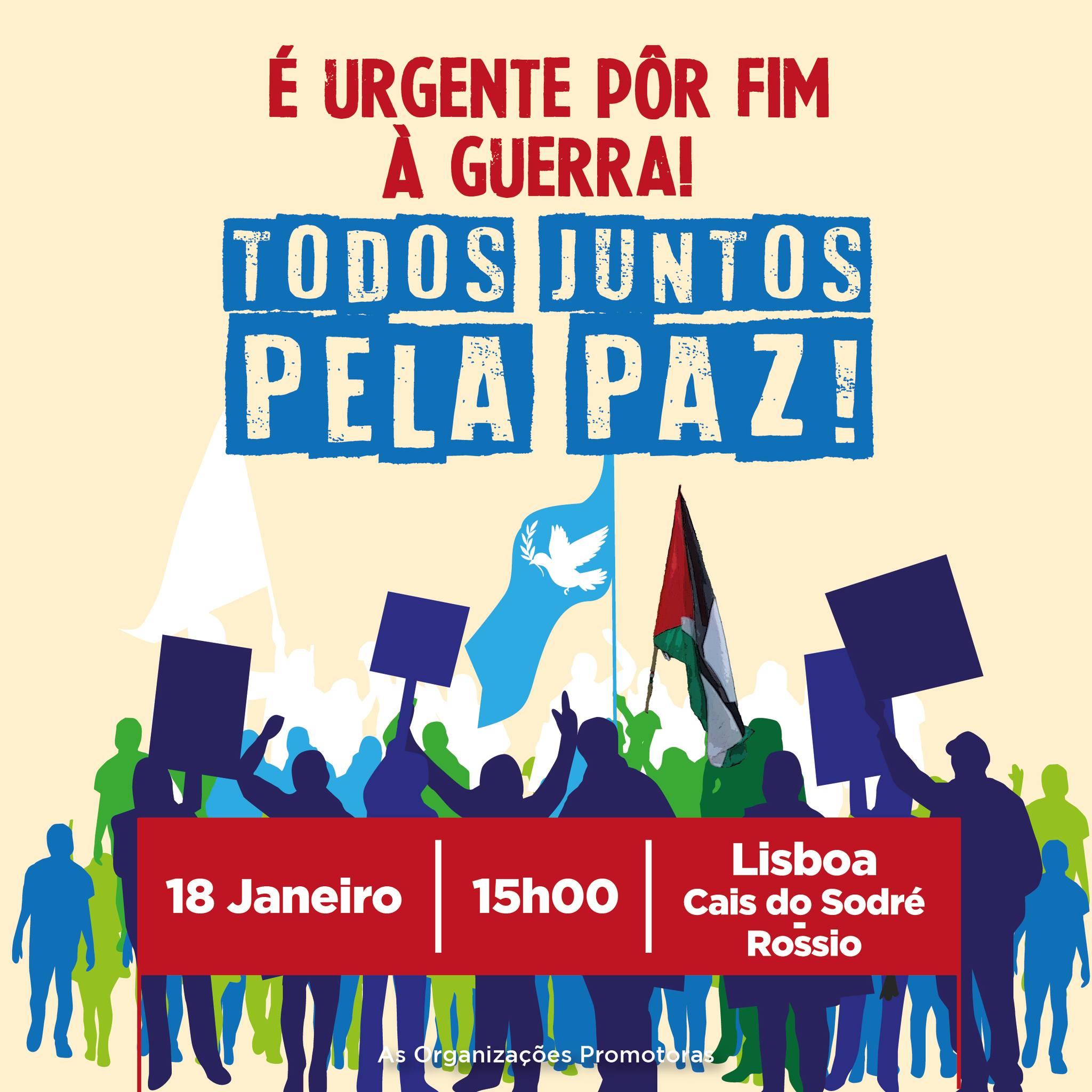 Manifestação em defesa da Paz - 18 de janeiro, Lisboa