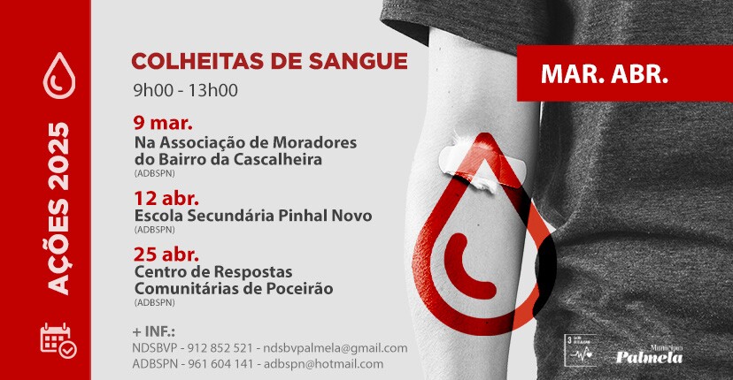 Participe nas próximas colheitas de sangue!