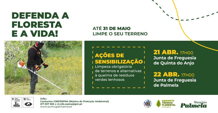 Limpeza obrigatória de terrenos - Ações de Sensibilização a 21 e 22 abril