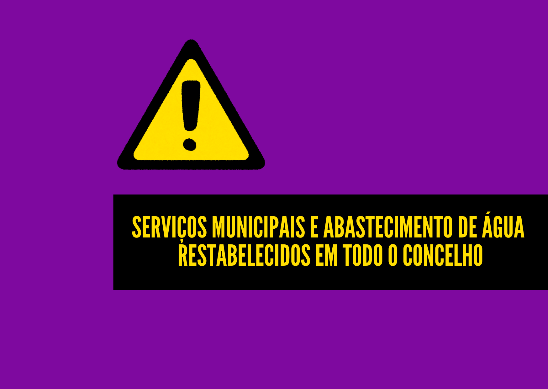 Serviços municipais e abastecimento de água restabelecidos em todo o concelho