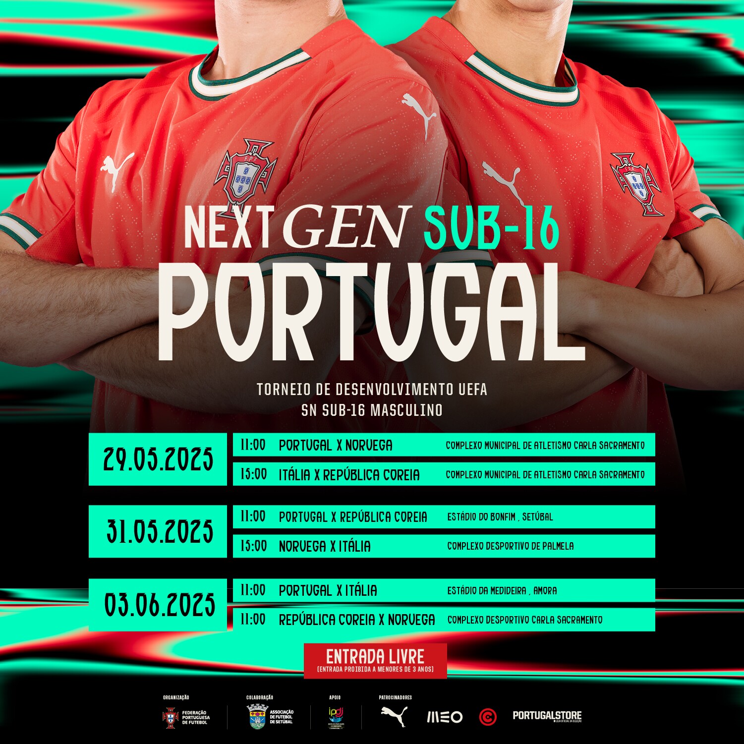 Torneio de Desenvolvimento UEFA Sub16/masc. com jogo em Palmela