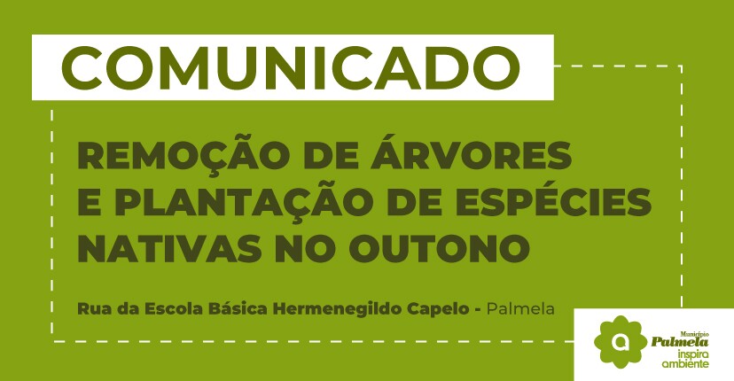 Palmela/Rua da EB Hermenegildo Capelo - Remoção de árvores e plantação de espécies nativas no outono