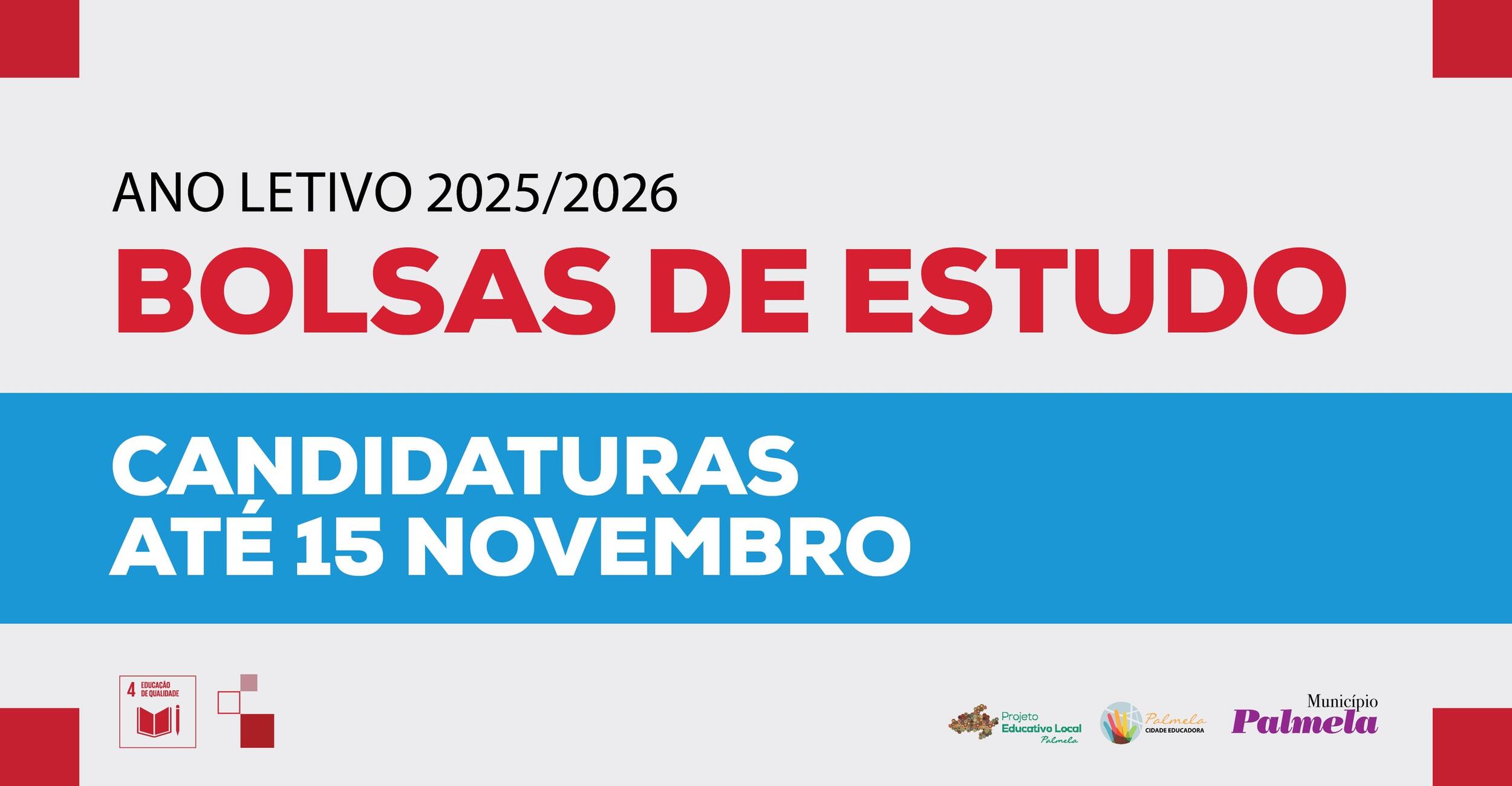 Bolsas de Estudo 2025/2026: candidaturas até 15 novembro