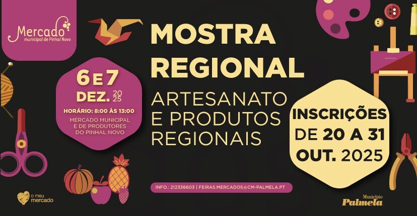 Mostra Regional de Artesanato e Produtos Locais – Inscrições 20 a 31 out.