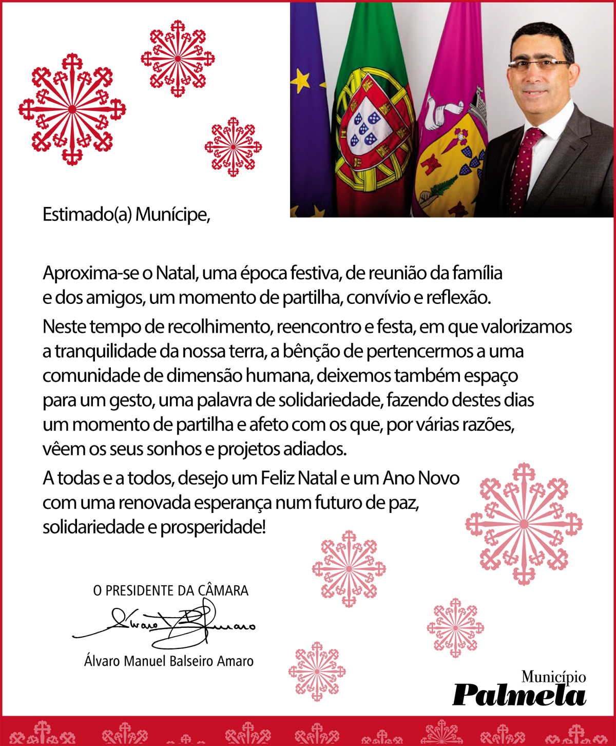 Mensagem de Boas Festas do Presidente da Câmara Municipal de Palmela