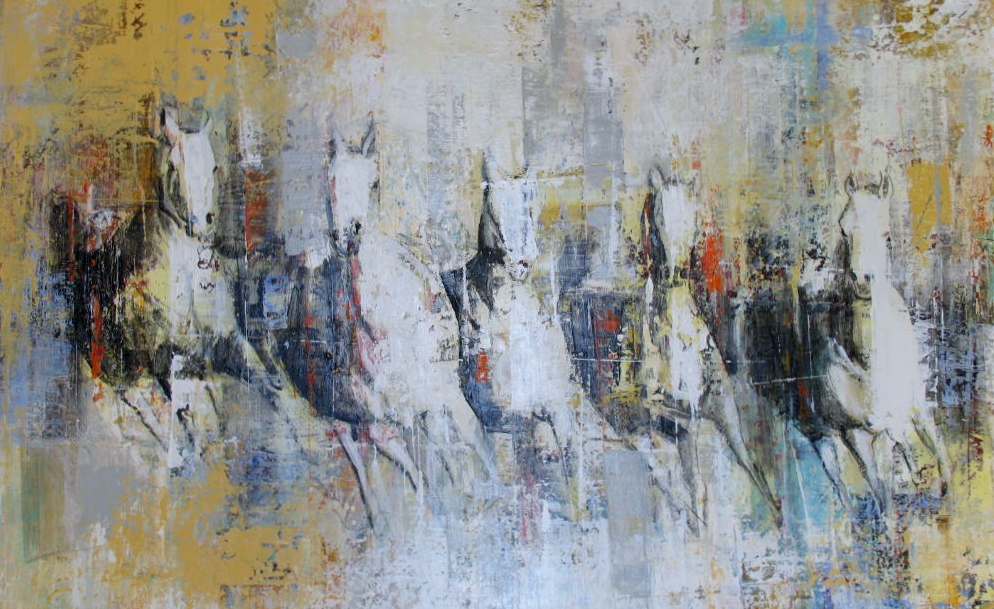 Pintura de Saulo Silveira na Biblioteca Municipal de Palmela