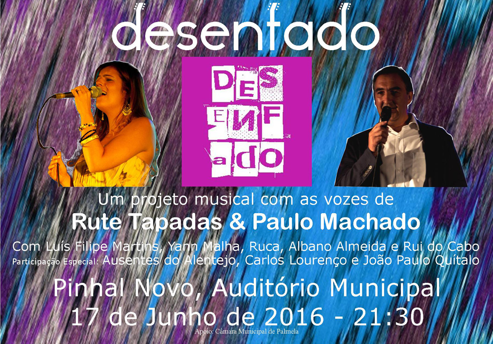 Rute Tapadas e Paulo Machado no Auditório de Pinhal Novo com novo projeto "Desenfado"