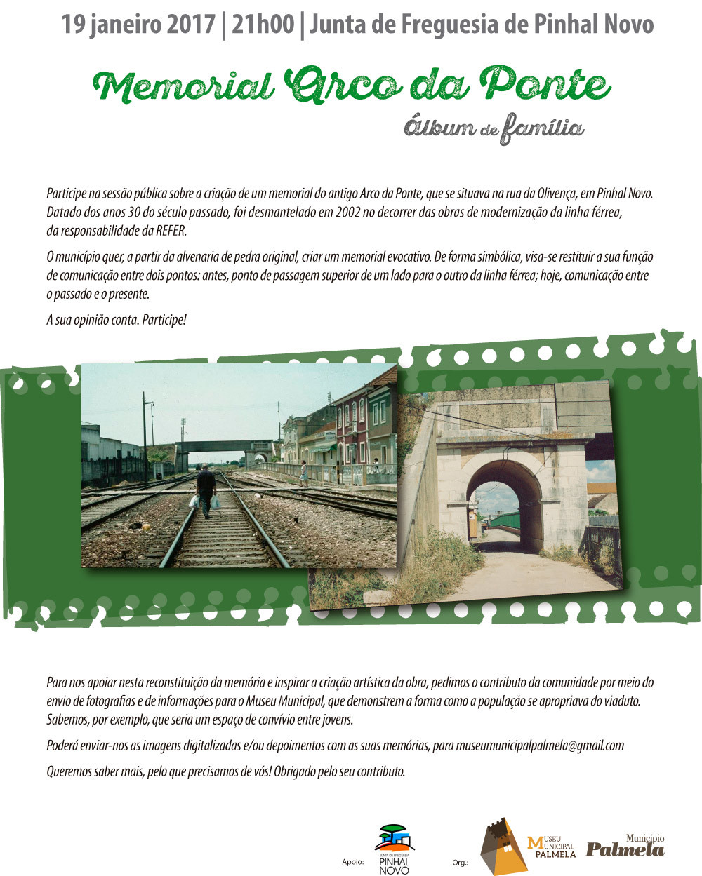 Município promove discussão pública sobre memorial do Arco da Ponte de Pinhal Novo