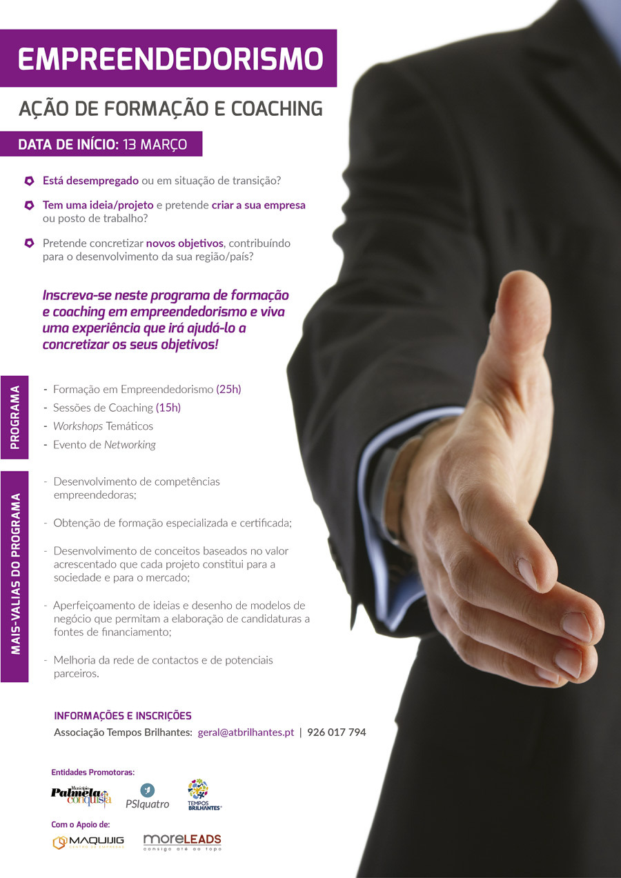 Inscrições abertas para ação de formação e coaching em empreendedorismo
