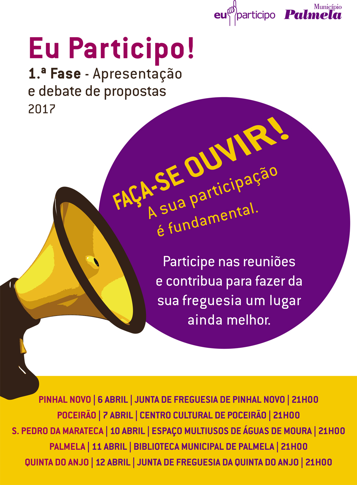 "Eu Participo!" continua em abril: Munícipes e agentes locais apresentam propostas para o território