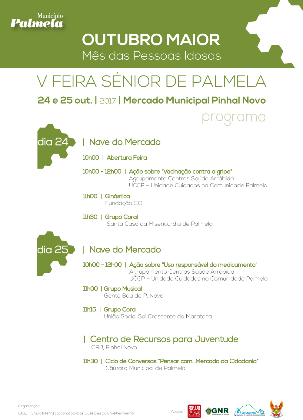 Outubro Maior 2017: V Feira Sénior de Palmela divulga trabalho de Instituições que prestam serviç...