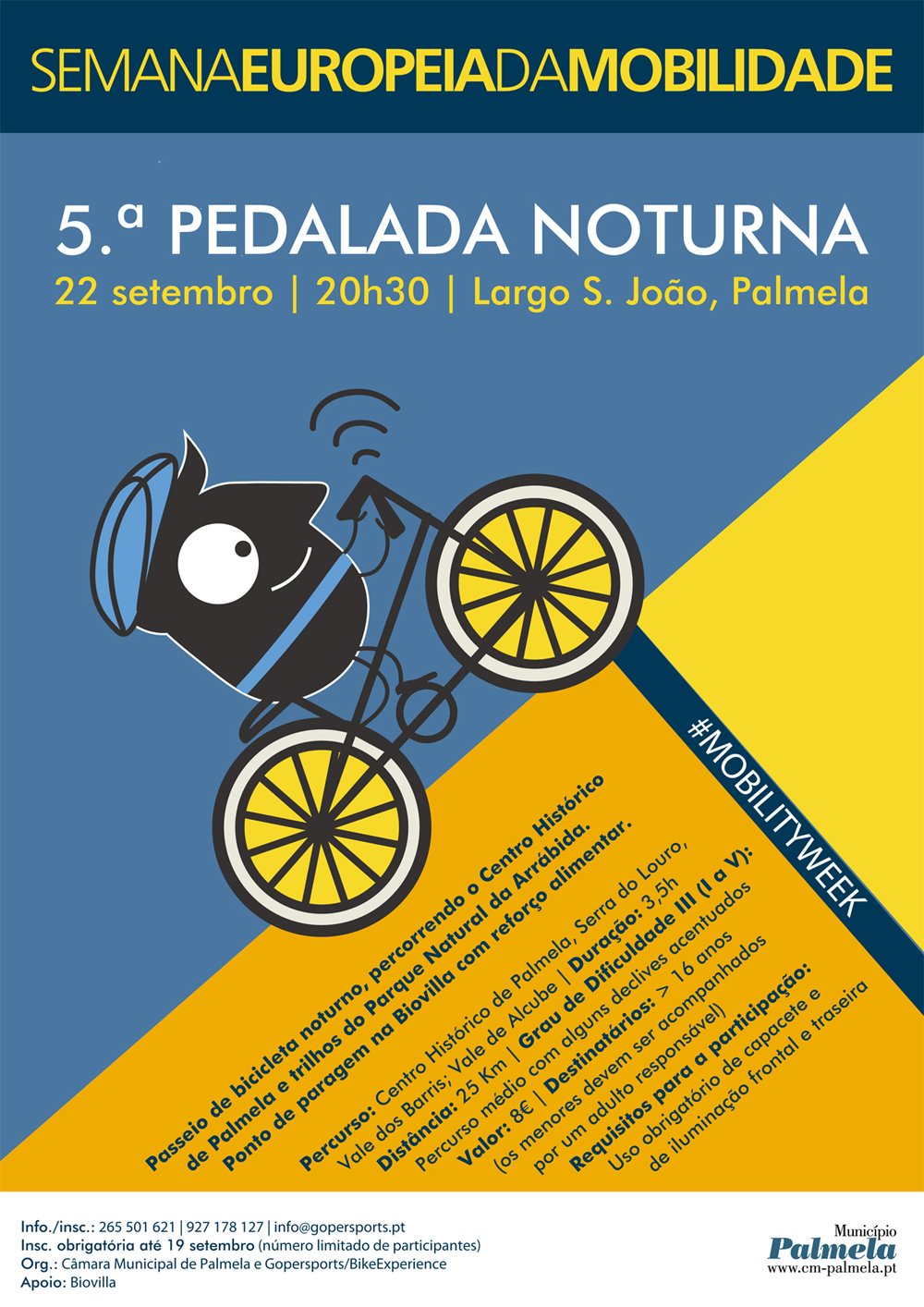 5.ª Pedalada Noturna percorre Centro Histórico de Palmela e Parque Natural da Arrábida