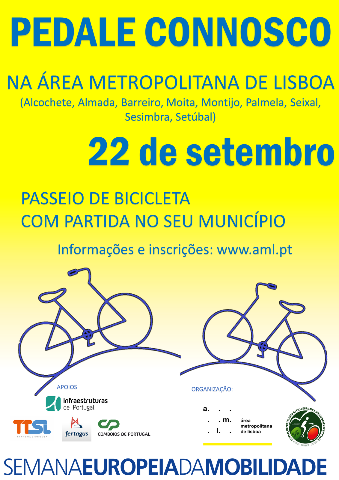 22 de setembro: Palmela participa em passeio de bicicleta intermunicipal