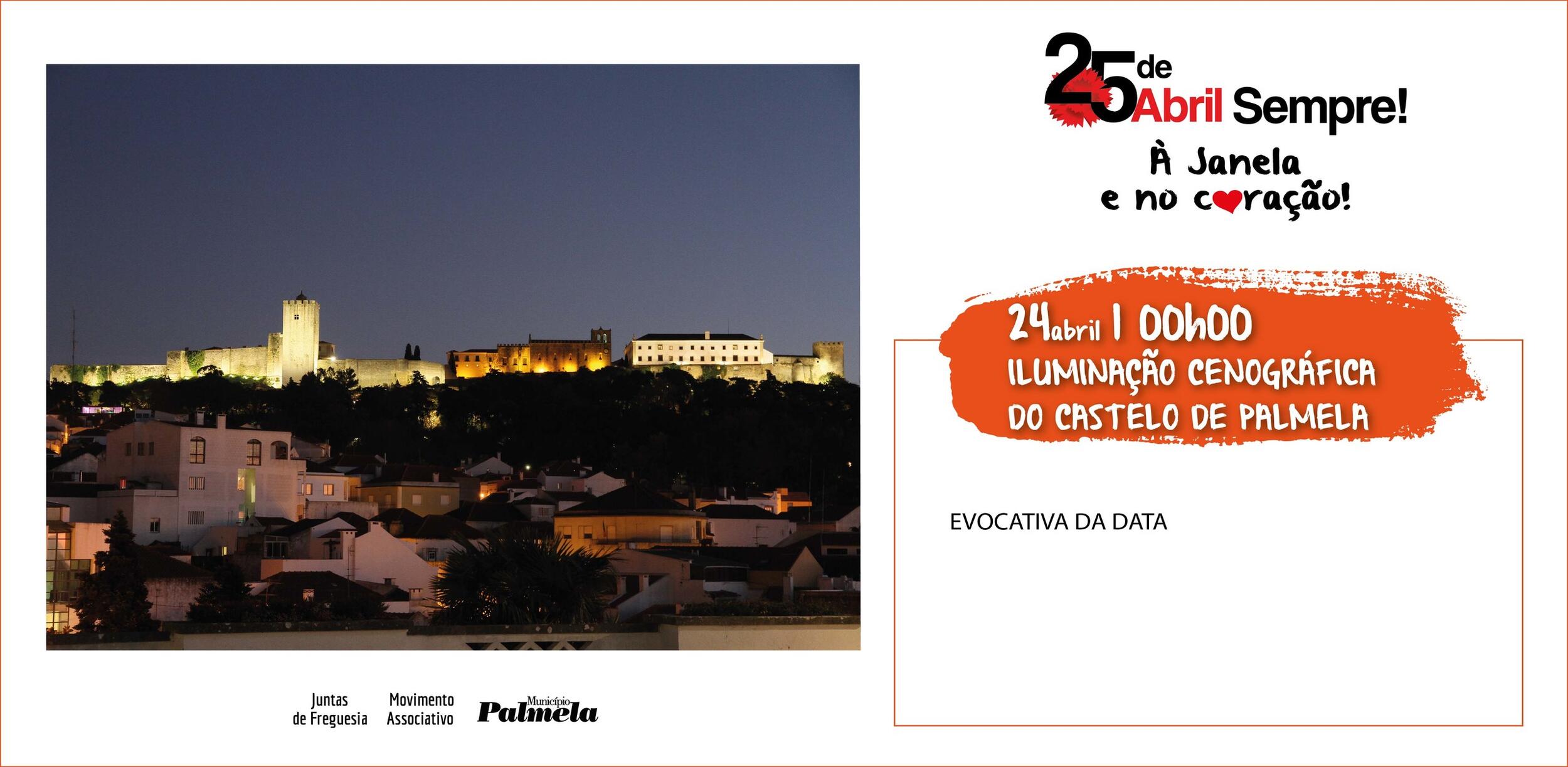 Hoje às 24h00: Iluminação cenográfica do Castelo de Palmela