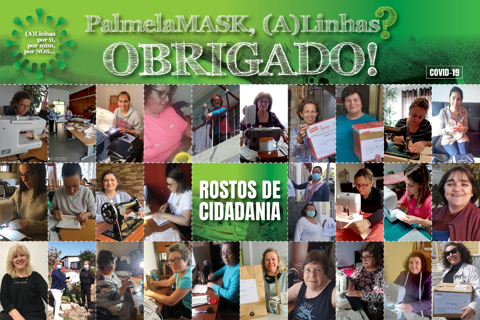 Projeto Palmela Mask superou expetativas: 5500 máscaras reutilizáveis confecionadas por 90 volunt...