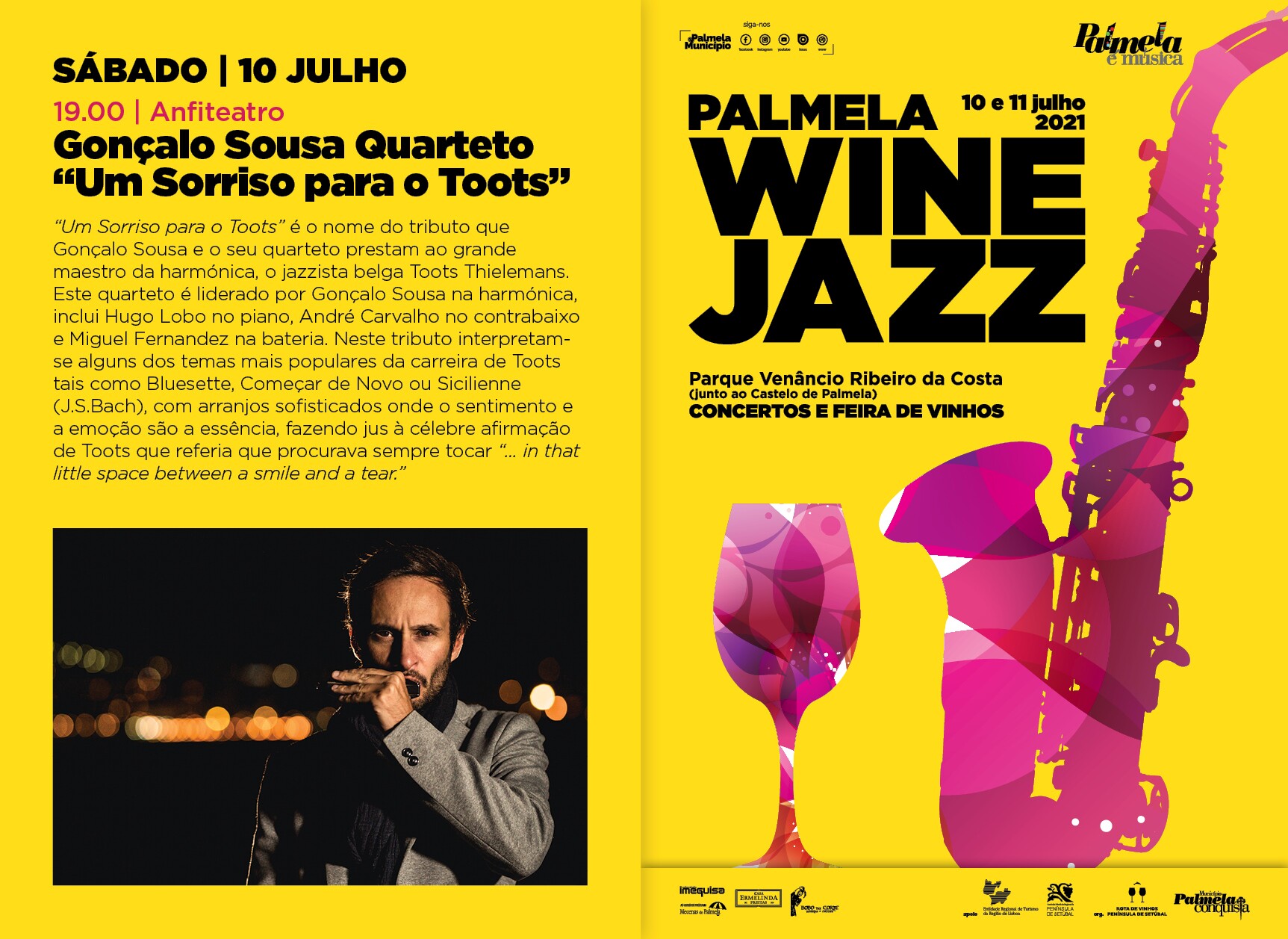 Tributo a Toots Thielemans pelo Gonçalo Sousa Quarteto no “Palmela Wine Jazz”
