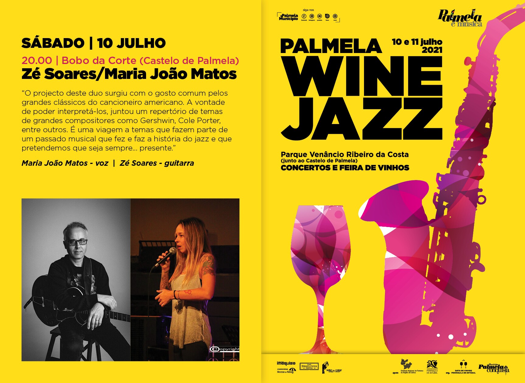 “Palmela Wine Jazz” Zé Soares e Maria João Matos no Castelo de Palmela a 10 de julho