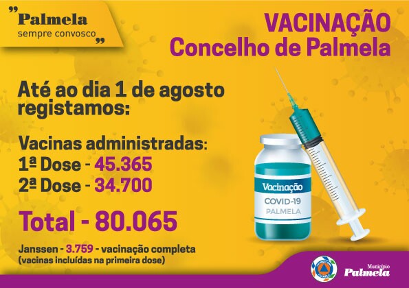COVID-19/Plano de Vacinação: 80.065 vacinas administradas no concelho de Palmela
