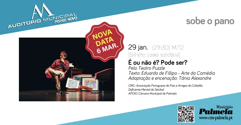 Teatro Puzzle apresenta “É ou não é? Pode ser?” em Pinhal Novo - ADIADO