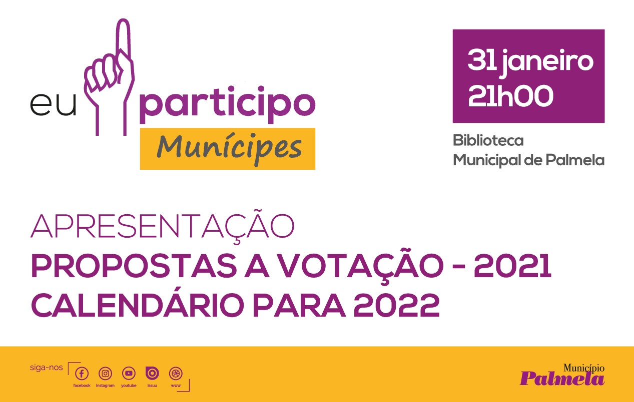 “Eu Participo Munícipes”: sessão pública apresenta propostas a 31 janeiro
