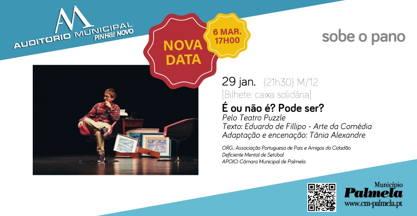 Espetáculo do Teatro Puzzle tem nova data - 6 de março
