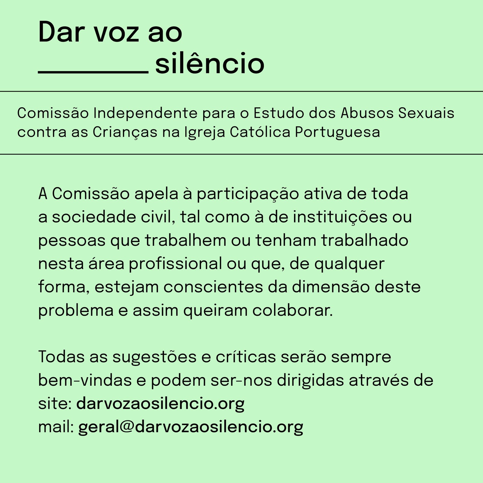 “Dar Voz ao Silêncio”: Comissão apela ao testemunho de abusos sexuais