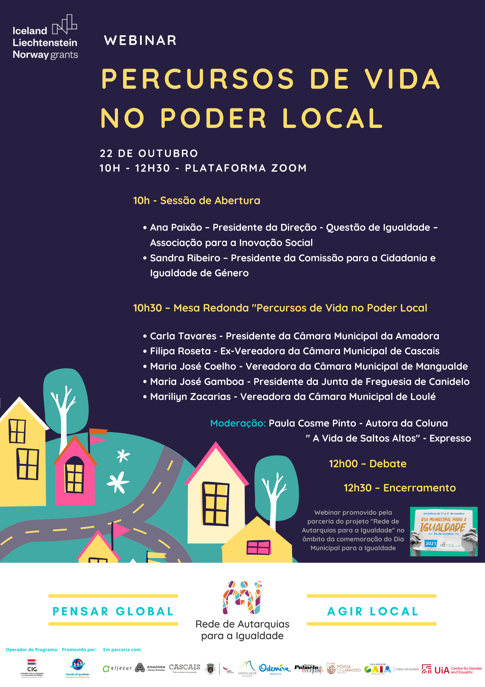 Programa Webinar Percursos de Vida no Poder Local - 22 de Outubro