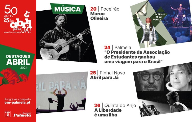 newsletter destaques musicais do programa abril para j&aacute; - 25 de abril