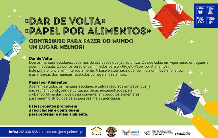 Newsletter projetos Dar de Volta e Papel por Alimentos - reutiliza&ccedil;&atilde;o de manuais escolares